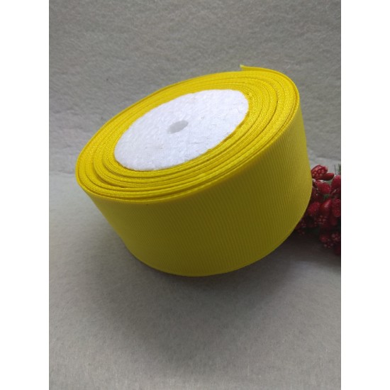 Лента репсовая 4 см, цв. желтый, цена за 1 м